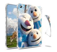 Dikoer Clear Case for Kindle Fire HD 10 (7th/9th Generation 2017/2019 Release) Tablet, Slim Back Shell Anti-Slip Soft TPU Protection Transparent Shockproof Cover for Women Men, White Snowman Scarf