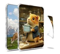 Dikoer Clear Case for Kindle Scribe 10.2 Inch 2022/2024 E-Reader, Slim Back Shell Anti-Slip Soft TPU Protection Transparent Shockproof Cover for Women Men, Kettle Hamster