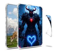 Dikoer Clear Case for Kindle Scribe 10.2 Inch 2022/2024 E-Reader, Slim Back Shell Anti-Slip Soft TPU Protection Transparent Shockproof Cover for Women Men, Love Red Swordsman