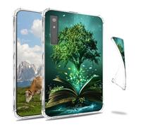 Dikoer Clear Case for Onyx Boox Note Air5C/4 /3C GO 10.3" Tablet e-Book, Slim Back Shell Anti-Slip Soft TPU Protection Transparent Shockproof Cover for Women Men, Green Tree