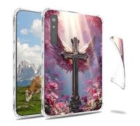 Dikoer Clear Case for Onyx Boox Note Air5C/4 /3C GO 10.3" Tablet e-Book, Slim Back Shell Anti-Slip Soft TPU Protection Transparent Shockproof Cover for Women Men, Pink Feather Frame