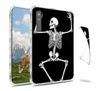 Dikoer Clear Case for Onyx Boox Note Air5C/4 /3C GO 10.3" Tablet e-Book, Slim Back Shell Anti-Slip Soft TPU Protection Transparent Shockproof Cover for Women Men, White Skull