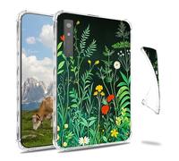 Dikoer Clear Case for Onyx Boox Note Air5C/4 /3C GO 10.3" Tablet e-Book, Slim Back Shell Anti-Slip Soft TPU Protection Transparent Shockproof Cover for Women Men, Green Wildflower