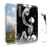 Dikoer Clear Case for Onyx Boox Note Air5C/4 /3C GO 10.3" Tablet e-Book, Slim Back Shell Anti-Slip Soft TPU Protection Transparent Shockproof Cover for Women Men, Skull Black White