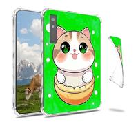 Dikoer Clear Case for Onyx Boox Note Air5C/4 /3C GO 10.3" Tablet e-Book, Slim Back Shell Anti-Slip Soft TPU Protection Transparent Shockproof Cover for Women Men, Green Kitten
