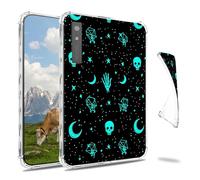 Dikoer Clear Case for Onyx Boox Note Air5C/4 /3C GO 10.3" Tablet e-Book, Slim Back Shell Anti-Slip Soft TPU Protection Transparent Shockproof Cover for Women Men, Green Skull