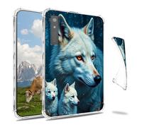 Dikoer Clear Case for Onyx Boox Page 7"/Boox Go Color/Leaf 2 3 3C/Galileo 7 E-Book, Slim Back Shell Anti-Slip Soft TPU Protection Transparent Shockproof Cover for Women Men, Three Cool Wolves