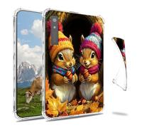 Dikoer Clear Case for Onyx Boox Page 7"/Boox Go Color/Leaf 2 3 3C/Galileo 7 E-Book, Slim Back Shell Anti-Slip Soft TPU Protection Transparent Shockproof Cover for Women Men, Squirrel Maple Leaf