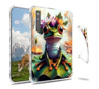 Dikoer Clear Case for Onyx Boox Page 7"/Boox Go Color/Leaf 2 3 3C/Galileo 7 E-Book, Slim Back Shell Anti-Slip Soft TPU Protection Transparent Shockproof Cover for Women Men, Lotus Leaf Frog