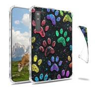 Dikoer Clear Case for Onyx Boox Page 7"/Boox Go Color/Leaf 2 3 3C/Galileo 7 E-Book, Slim Back Shell Anti-Slip Soft TPU Protection Transparent Shockproof Cover for Women Men, Dog Paw Print Timber