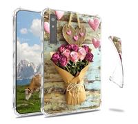 Dikoer Clear Case for Onyx Boox Page 7"/Boox Go Color/Leaf 2 3 3C/Galileo 7 E-Book, Slim Back Shell Anti-Slip Soft TPU Protection Transparent Shockproof Cover for Women Men, Flower Wood