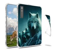 Dikoer Clear Case for Onyx Boox Page 7"/Boox Go Color/Leaf 2 3 3C/Galileo 7 E-Book, Slim Back Shell Anti-Slip Soft TPU Protection Transparent Shockproof Cover for Women Men, Snowy White Wolf