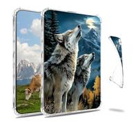 Dikoer Clear Case for Remarkable Paper Pro Move 7.3" 2025 Released Tablet, Slim Back Shell Anti-Slip Soft TPU Protection Transparent Shockproof Cover for Women Men, Wolf Forest Mountains