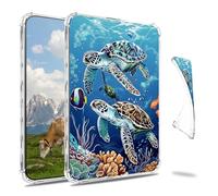 Dikoer Clear Case for Remarkable Paper Pro Move 7.3" 2025 Released Tablet, Slim Back Shell Anti-Slip Soft TPU Protection Transparent Shockproof Cover for Women Men, Sea Turtles