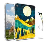 Dikoer Clear Case for Samsung Galaxy Tab A11 / Tab A9 8.7 Inch 2025/2023 Tablet, Slim Back Shell Anti-Slip Soft TPU Protection Transparent Shockproof Cover for Women Men, Deep Blue Mountains