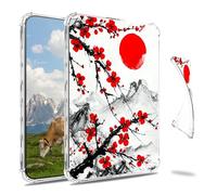 Dikoer Clear Case for Samsung Galaxy Tab A11 / Tab A9 8.7 Inch 2025/2023 Tablet, Slim Back Shell Anti-Slip Soft TPU Protection Transparent Shockproof Cover for Women Men, Red Sunset Plum