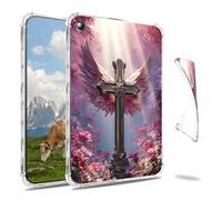 Dikoer Clear Case for Samsung Galaxy Tab A11 / Tab A9 8.7 Inch 2025/2023 Tablet, Slim Back Shell Anti-Slip Soft TPU Protection Transparent Shockproof Cover for Women Men, Pink Feather Frame