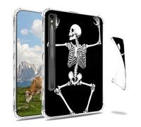 Dikoer Clear Case for Samsung Galaxy Tab S10 Lite/S10 FE 2025/S9 FE 2023 10.9" Tablet, Slim Back Shell Anti-Slip Soft TPU Protection Transparent Shockproof Cover for Women Men, White Skull