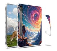 Dikoer Clear Case for Samsung Galaxy Tab S10 Ultra 2024/S9 Ultra 2023/S8 Ultra 2022 14.6", Slim Back Shell Anti-Slip Soft TPU Protection Transparent Shockproof Cover for Women Men, Whirlwind Sky Man