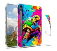 Dikoer Clear Case for Samsung Galaxy Tab S10 Ultra 2024/S9 Ultra 2023/S8 Ultra 2022 14.6", Slim Back Shell Anti-Slip Soft TPU Protection Transparent Shockproof Cover for Women Men, Art Sea Turtle