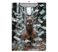 Dikoer Clipboards 9 x 12.5 Inch Letter Size, Aesthetic Office Clipboard with Low Profile Metal Clip & Hanging Hook, Heavy Duty Writing Surface for Nurses Medical Home Work, Forest Brown Deer