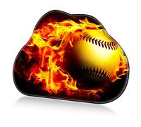 Dikoer Cloud Computer Mouse Pad 11.8" x 9.45", Desk Mat with Anti-Slip Rubber Base, Keyboard Pad Laptop Protector Gaming Setup Accessories Mat for Gamer Office Home, Flame Baseball
