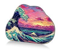 Dikoer Cloud Computer Mouse Pad 11.8" x 9.45", Desk Mat with Anti-Slip Rubber Base, Keyboard Pad Laptop Protector Gaming Setup Accessories Mat for Gamer Office Home, Japanese Waves