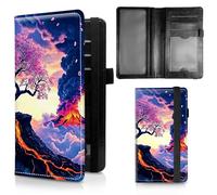 Dikoer Design Your Own Name & Initial Check Book Cover for Personal Checkbook, Customized Personalized Name Checkbook Cover Plastic Insert Flap Card Holder Pen Hoop Holder Slim Wallet, Volcano Cherry