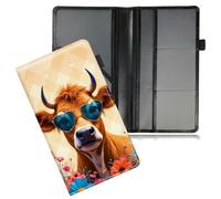 Dikoer Flower-Eyed Glasses Cow Car Registration and Insurance Holder