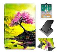 Dikoer for 6" All-New Kindle 11th Generation 2024/2022 Release e-Reader Case, 360 Degree Rotating Adjustable Stand Smart Leather Tablet Cover for Women Men, Green Cr herry Blossom
