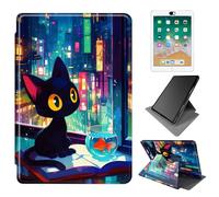 Dikoer for 6" All-New Kindle 11th Generation 2024/2022 Release e-Reader Case, 360 Degree Rotating Adjustable Stand Smart Leather Tablet Cover for Women Men, Book City Cat