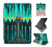 Dikoer for 6" All-New Kindle 11th Generation 2024/2022 Release e-Reader Case, 360 Degree Rotating Adjustable Stand Smart Leather Tablet Cover for Women Men, Blue Skull Knife