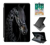 Dikoer for 6" All-New Kindle 11th Generation 2024/2022 Release e-Reader Case, 360 Degree Rotating Adjustable Stand Smart Leather Tablet Cover for Women Men, Black Cool Horse