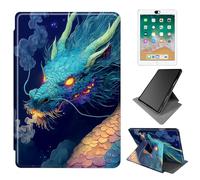 Dikoer for 6" All-New Kindle 11th Generation 2024/2022 Release e-Reader Case, 360 Degree Rotating Adjustable Stand Smart Leather Tablet Cover for Women Men, Blue Flame Dragon