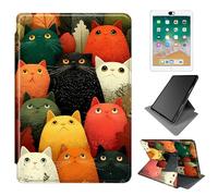 Dikoer for 6" All-New Kindle 11th Generation 2024/2022 Release e-Reader Case, 360 Degree Rotating Adjustable Stand Smart Leather Tablet Cover for Women Men, Red-Black Cat