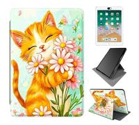 Dikoer for 6" Kindle Paperwhite 10th Generation 2019 Release(Model: J9G29R) e-Reader Case, 360 Degree Rotating Adjustable Stand Smart Leather Tablet Cover for Women Men, Cute Cat Flower