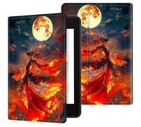Dikoer for 7" Kindle Paperwhite 12th Gen 2024 & Colorsoft Signature Edition Case, Slim Kickstand Stand Leather Smart Cover with Auto Wake/Sleep for Women Men, Moon Flame Man