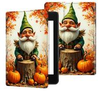 Dikoer for 7" Kindle Paperwhite 12th Gen 2024 & Colorsoft Signature Edition Case, Slim Kickstand Stand Leather Smart Cover with Auto Wake/Sleep for Women Men, Pumpkin Old Man Maple Leaf