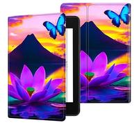 Dikoer for All-New 6" Kindle 11th Generation 2024/2022 Release E-Reader Case, Slim Kickstand Stand Leather Smart Cover with Auto Wake/Sleep, Purple Lotus Mountain Range