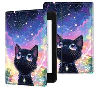 Dikoer for All-New 6" Kindle 11th Generation 2024/2022 Release E-Reader Case, Slim Kickstand Stand Leather Smart Cover with Auto Wake/Sleep, Starry Black Cat