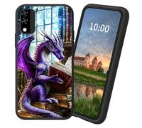 Dikoer for Blu C5 Max 2022 TPU Soft Matte Candy Cover, Men Women's Cell Phone Accessories Bumper Shockproof Protection Anti-Fingerprint Matte Case - Book Purple Dragon