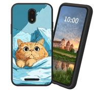 Dikoer for Blu View 2/B130DL TPU Soft Matte Candy Cover, Men Women's Cell Phone Accessories Bumper Shockproof Protection Anti-Fingerprint Matte Case - Cute Cat Blue