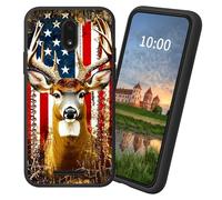 Dikoer for Blu View 2/B130DL TPU Soft Matte Candy Cover, Men Women's Cell Phone Accessories Bumper Shockproof Protection Anti-Fingerprint Matte Case - Flag Deer Retro