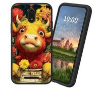 Dikoer for Blu View 2/B130DL TPU Soft Matte Candy Cover, Men Women's Cell Phone Accessories Bumper Shockproof Protection Anti-Fingerprint Matte Case - Yellow Cow Flower Bucket