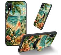 Dikoer for Cricket Debut/AT&T Calypso 2 TPU Cover, Beach Glass | Men Women's Cell Phone Accessories Bumper Shockproof Protection Anti-Fingerprint Matte Case with Adhesive Grip Stand