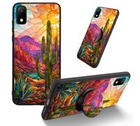 Dikoer for Cricket Debut/AT&T Calypso 2 TPU Cover, Desert Cactus | Men Women's Cell Phone Accessories Bumper Shockproof Protection Anti-Fingerprint Matte Case with Adhesive Grip Stand