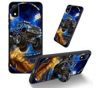 Dikoer for Cricket Debut/AT&T Calypso 2 TPU Cover, Glass Car | Men Women's Cell Phone Accessories Bumper Shockproof Protection Anti-Fingerprint Matte Case with Adhesive Grip Stand