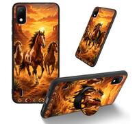Dikoer for Cricket Debut/AT&T Calypso 2 TPU Cover, Horse Sunset | Men Women's Cell Phone Accessories Bumper Shockproof Protection Anti-Fingerprint Matte Case with Adhesive Grip Stand