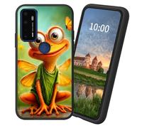 Dikoer for Cricket Debut/AT&T Calypso 2 TPU Soft Matte Candy Cover, Men Women's Cell Phone Accessories Bumper Shockproof Protection Anti-Fingerprint Matte Case - Orange Butterfly Frog
