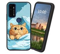 Dikoer for Cricket Debut/AT&T Calypso 2 TPU Soft Matte Candy Cover, Men Women's Cell Phone Accessories Bumper Shockproof Protection Anti-Fingerprint Matte Case - Cute Cat Blue
